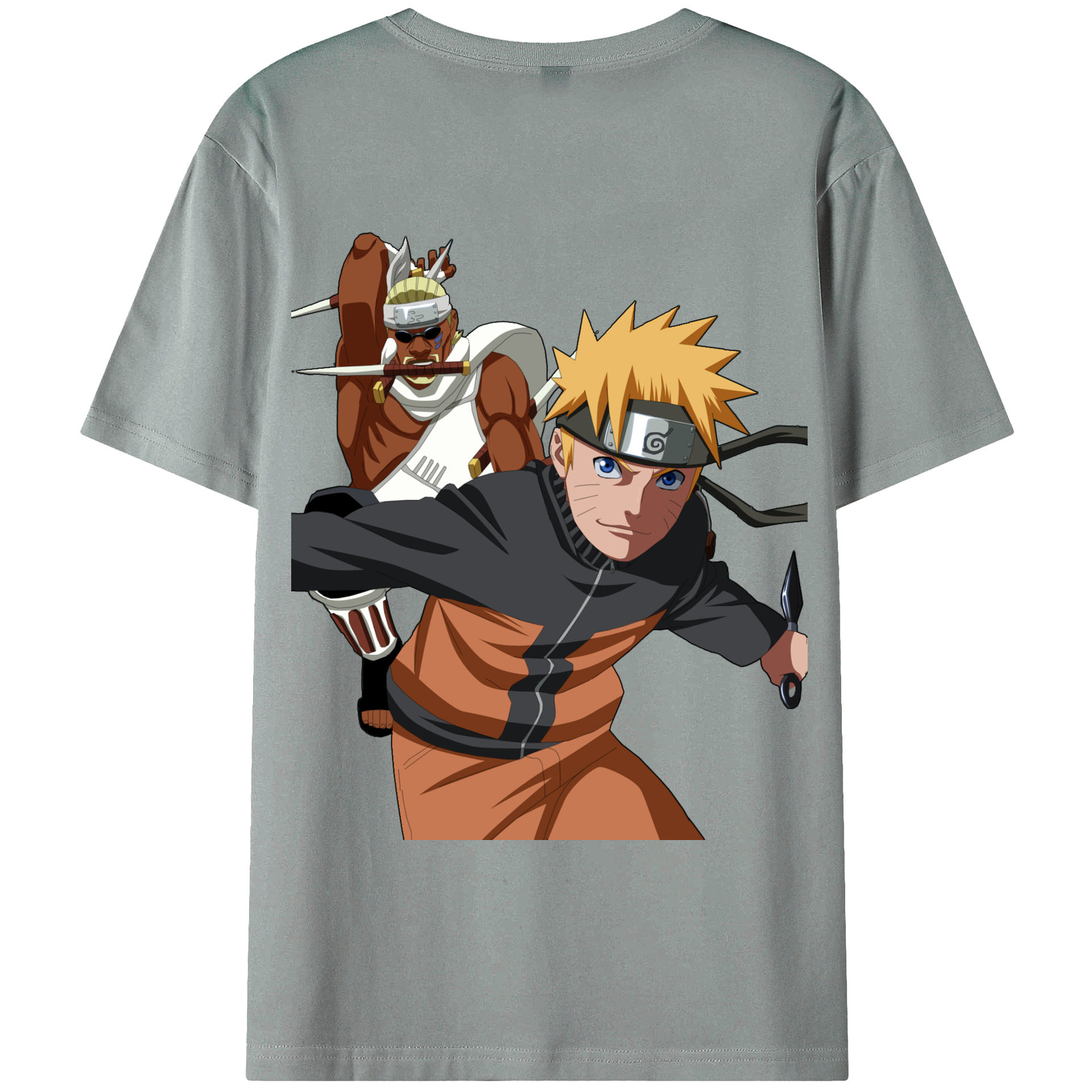 （画像用） NARUTO -ナルト- うずまき ナルト Uzumaki Naruto 綿100％ メンズ半袖Tシャツ（バックプリント） 通気性